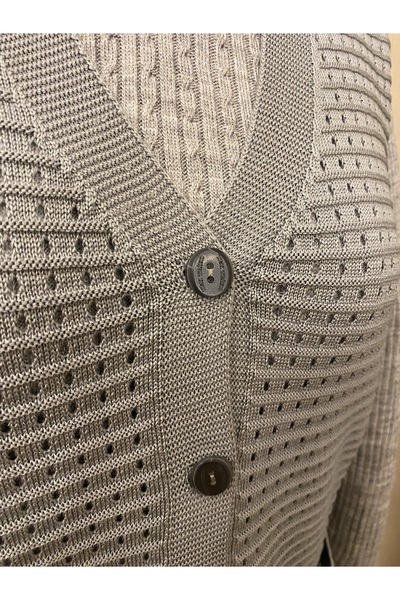TEK Bambu Örgü Merserize Anne Yelek / Gri
