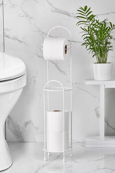 ORSA HOME 376 White Refillable WC Paper Holder
