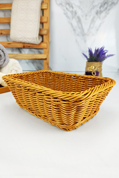Digithome Rattan Banyo Ve Makyaj Organizer Sepeti Dikdörtgen Düzenleyici 22 Cm Kahverengi - Yk1449 C320.025