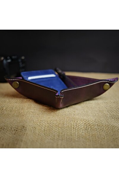 Modica Mor Masa Tepsisi, Masa Aksesuarı, Organizatör Hakiki Deri Hediye Kutul...