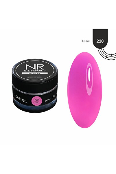 Nail Republic Builder Jel Pembe Wow Gel 220 (15 GR) | Profesyonel Tırnak Yapı...
