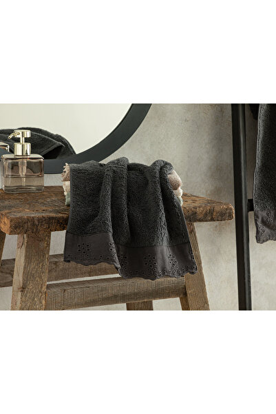 English Home Lilian Pamuklu Brodeli El Havlusu 30x40 Cm Antrasit