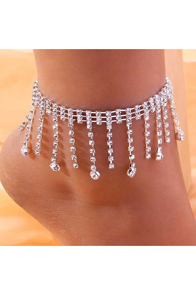 Flaner Paris Aksesuar Women's anklets with stone fringe