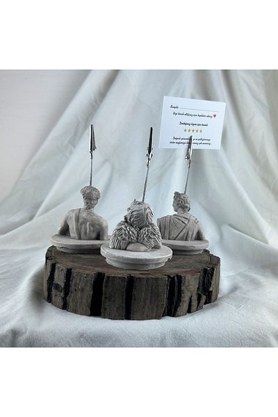 oasis decoration Mink Antique Venus, Cupid (Angel) and Apollo Pedestal Sculpture 3-Piece Note Holder Set, Photo Holder