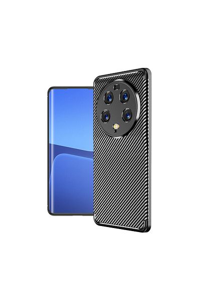 Fibaks حافظة هاتف Xiaomi Mi 13 Ultra من ألياف الكربون مع حماية للكاميرا، غطاء أسود مقاوم للألوان