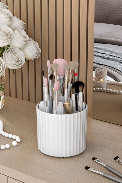 Pufwin Home Zebra Makeup Brush And Cosmetics Organizer Without Cover