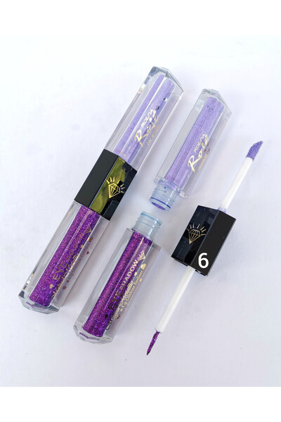 Roesıa Rose Cosmetics Rose Çift Taraflı Simli Likit Far, Simli Eyeliner & Eye...