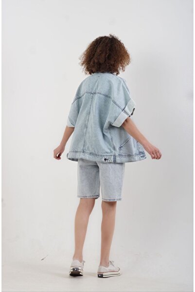 Zelish My Sister Μπλε τζιν γιλέκο με λεπτομέρεια τσέπης