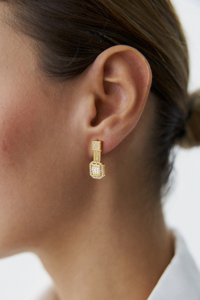 YAVUZ KUYUMCULUK 14 Ayar Altın Trabzon Hasır Baget Küpe