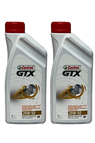 CASTROL GTX 20W-50 Motor Yağı 1 Litre 2 Adet
