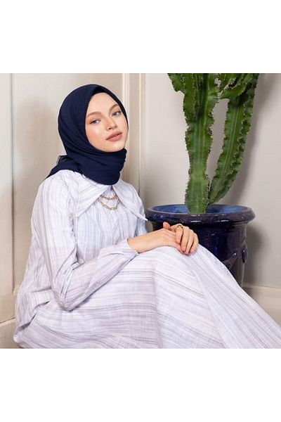 FİVESCARF Maxi βαμβακερό κασκόλ Navy Blue