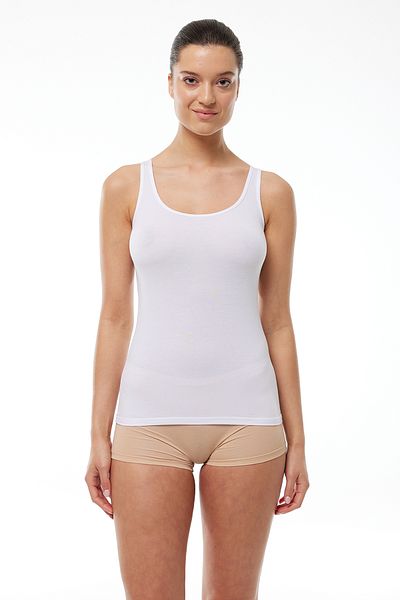 Malabadi Tricou alb din bumbac elastan pentru femei - Pachet 2 129