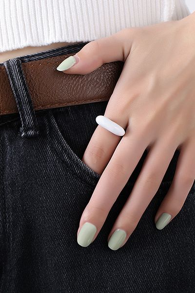 Glaren Elegant White Enamel Women's Ring