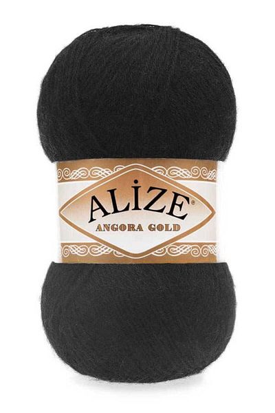 Alize Πλεκτό χειρός Angora Gold - 2 Μαύρα κλωστές