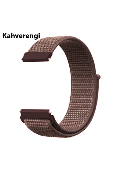 Ally 22MM Gear S3 Watch 4 -Gt2 GT2E 46MM Kayış Kordon Lylon Loop KAHVERENGİ