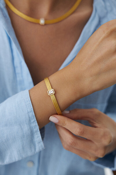 YAVUZ KUYUMCULUK 14 Ayar Altın Kalze Baget Bileklik