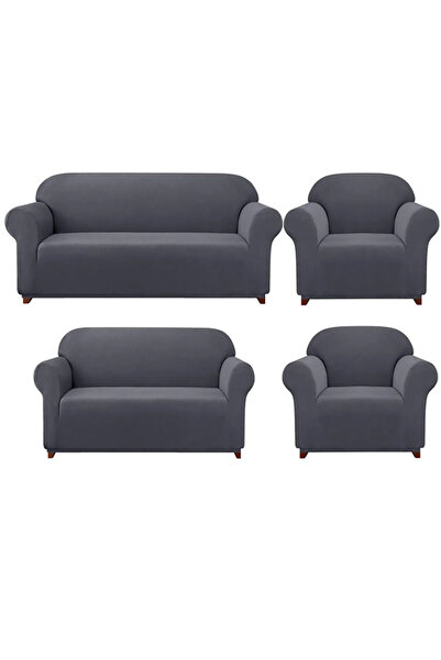 FurkanTicaret أريكة من الخيزران الليكرا - غطاء سرير أريكة مرن، موديل 3+2+1+1