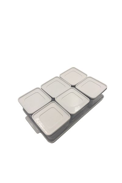 bersachef 6-Piece Breakfast Storage Container with Tray Vacuum Lid Breakfast Set White