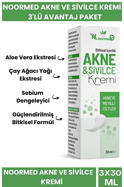 noormed Akne Ve Sivilce Kremi Bitkisel Içerikli 30 ml 3'lü Avantaj Paket