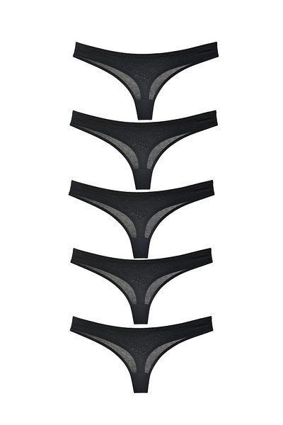 yokyokcollection Gecko Women's String Thong Elastic Panties 5 Pcs