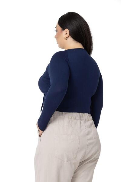 DISENTIS MODEST Μακρυμάνικη μπλούζα από Viscose Navy Blue