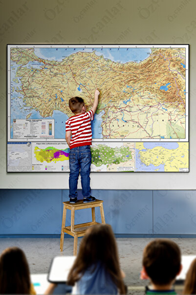 ÖZCANLAR ÇERÇEVE Çerçevesiz Mdf Baskı Fiziki Haritası Fiziki Harita Mdf Tablo...