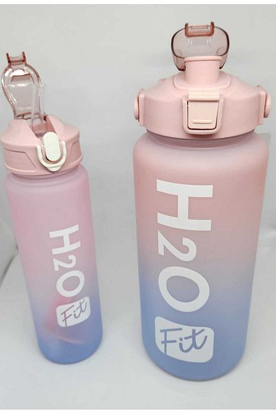 fit H2O Pink-Blue Double Flask Set Large:2000ml Small:750ml