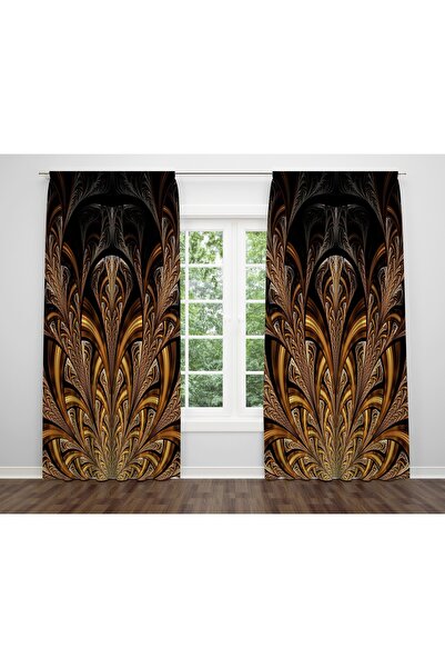 ALBANHOME Avangard Desen Dijital Baskı Çift Kanat Fon Perde