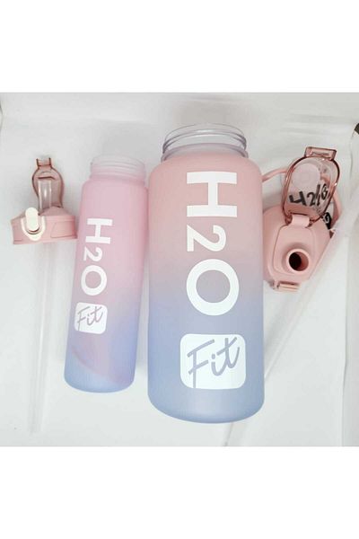 fit H2O Pink-Blue Double Flask Set Large:2000ml Small:750ml