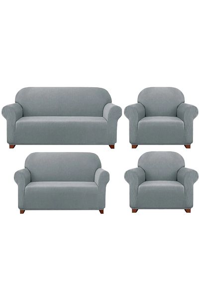 FurkanTicaret Lycra Bamboo Sofa - Elastic Sofa Bed Cover, 3+2+1+1 Model