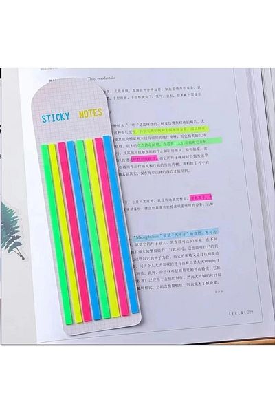 NaSaDAN New Generation Transparent Strip Adhesive Postit Neon 160 Sheets