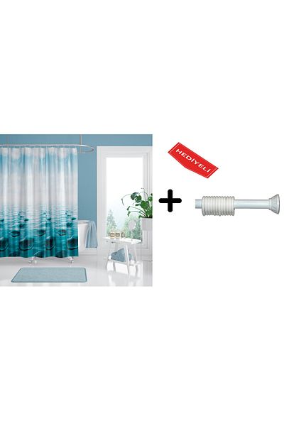 Zethome Perdeau de duș pentru baie 5075 120x200 Suport pentru țeavă pentru perdea 90x130 cu cadou