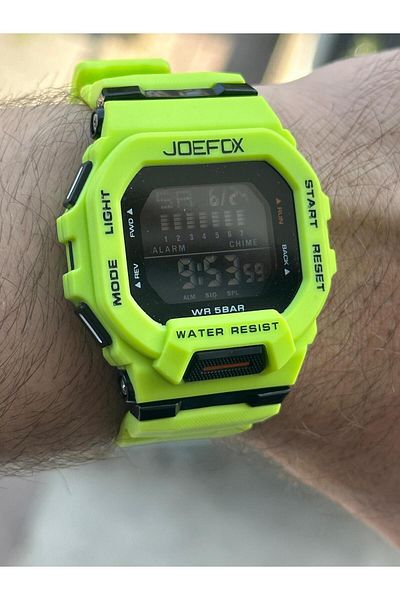 Joefox NEW MODEL JOEFOX SQUARE CASE ALARM LIGHTING DIGITAL SPORT MEN'S WRISTWATCH