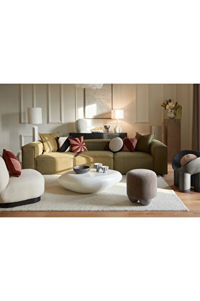 ERİZA Relax Soft 3 Modül Koltuk (YAĞ YEŞİLİ) Keten 68