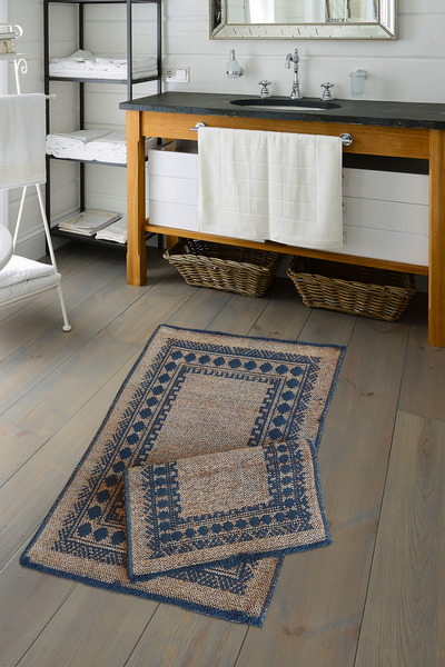 ALANUR طقم مرحاض فينيسيا تشينيل منسوج عتيق مكون من قطعتين باللون الذهبي