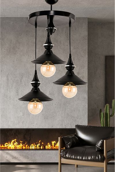 DEDE TRIPLE PERA PENDANT LIGHT CHANDELIER WITH JAPANESE HAT
