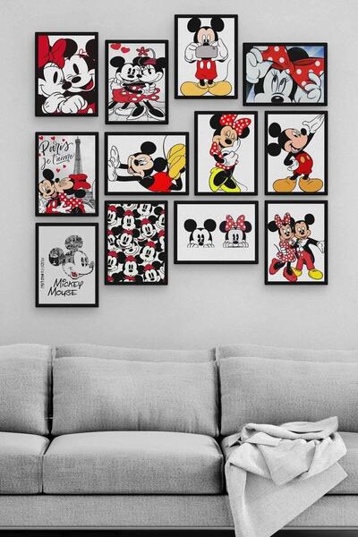 Genel Markalar Mickey Mouse 12 Parça Ahşap Mdf Tablo Zlltb276