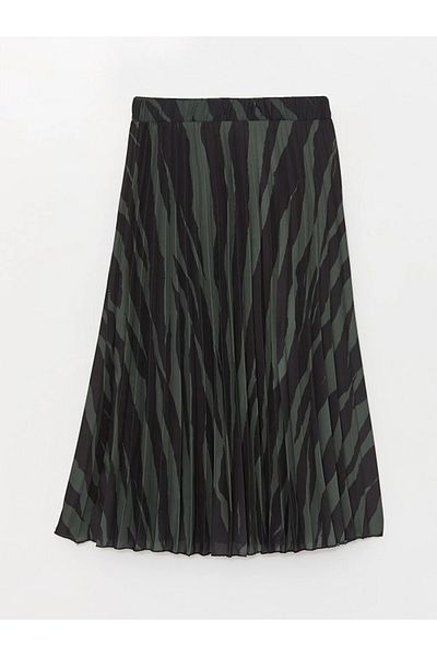 LC Waikiki LCWAIKIKI Classic Patterned Pleated Women&#39;s Skirt with Elastic Waist