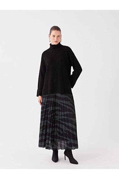 LC Waikiki LCWAIKIKI Classic Patterned Pleated Women&#39;s Skirt with Elastic Waist