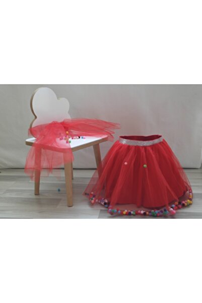 ETSE Handmade Kız Çocuğu Ponponlu Tül Tütü Etek