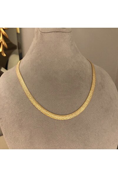 emy by emel luxury silver jewelry Altın Kaplama Kalın Pırıltılı Yassı Zincir ...