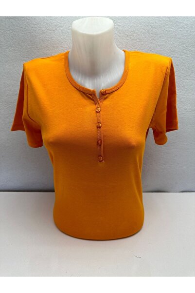 Ak Ench Solid Color Cotton Lycra Cotton Short Sleeve Blouse for Women's Mothe...