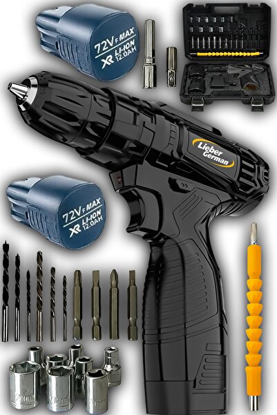 DOZZER Alman Sjs 58 Volt 12 Ah Çift Çelik Şanzuman Lithyum Batarya Çift Akülü...