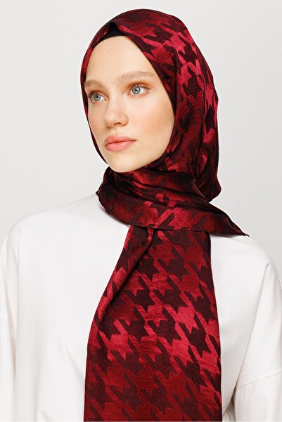 Mooncorn Shiny Jacquard Patterned Houndstooth Shawl
