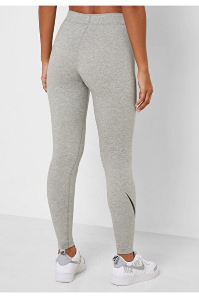 Nike Leggings High Rise Yüksek Belli Pamuk Polyester Ince Siyah Tayt Ct