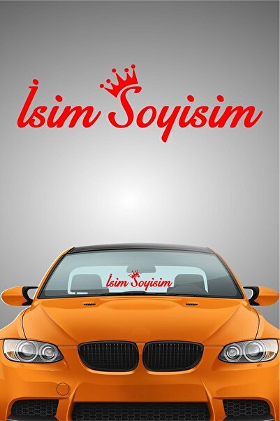 AVERY Kişiye Özel Oto Sticker Size Özel Isim Stance Taçlı Büyük Boy Cam Yazıs...