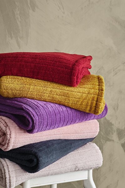 Cotonila Comfy | Çizgili Wellsoft Çift Kişilik Battaniye