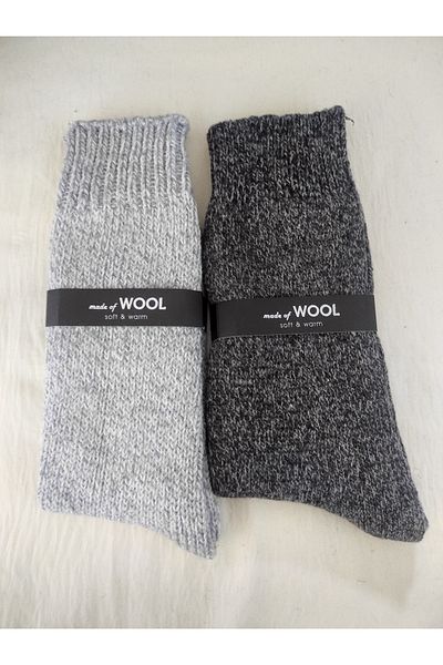 somon MEN'S WINTER WOOL WOOL SOCKS 2-PACK (SOFT & WARM)
