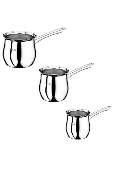 OMS طقم أواني قهوة ستيل 3 قطع سادة (سلسلة كبيرة الحجم)