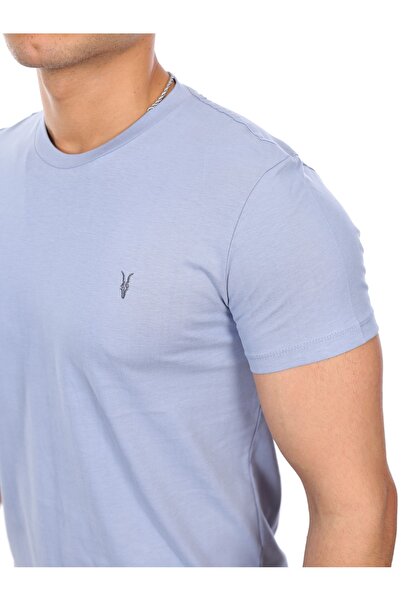 Kozik Men's Blue Crew Neck Standard 100% Cotton Men's Basic T-Shirt